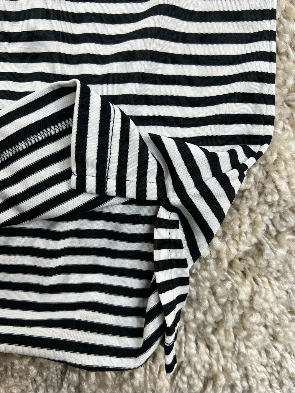 Peter Millar Summer Comfort Black and White Striped Polo XL - Picture 6 of 7